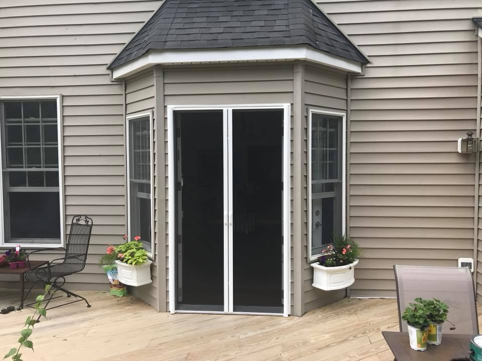 Annapolis, MD – 8 ft. High retractable door screen for Inswing French doors.